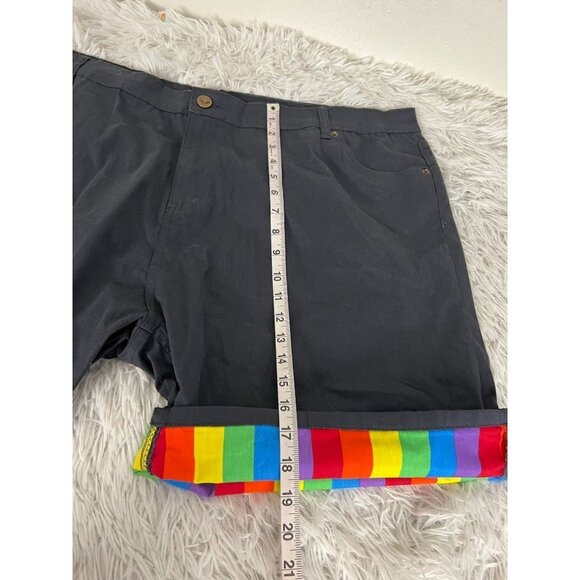 Pride Bunny Roll Up Rainbow Cuff Shorts size 50 Gray Men's - Picture 4 of 5